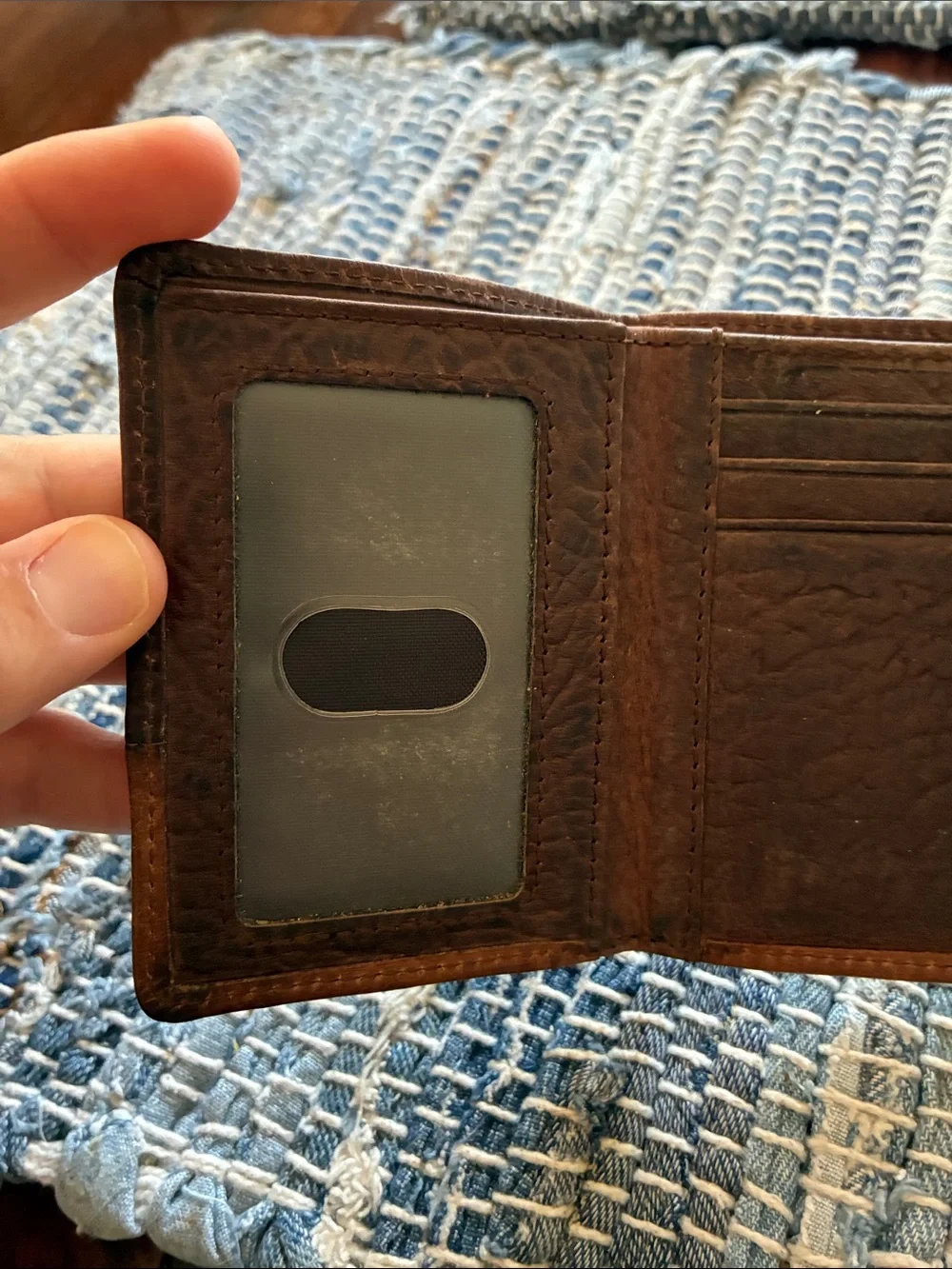 Duluth Trading Men's Two-Tone Brown Leather Bi-Fold Wallet